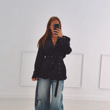 WINSLET DARK BLUE BELT BLAZER
