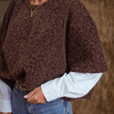PENNIE BROWN SWEATER BLOUSE