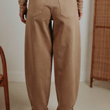 DARK BEIGE BALLOON JEANS 9111-15