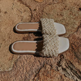 PEARL PALM ECRU SLIPPERS