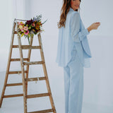 SASKINE BABY BLUE BLAZER BLOUSE