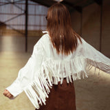 MUSTANG WHITE FRINGE BLOUSE
