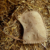 TUMBLE TAUPE STUDS SUEDE BAG