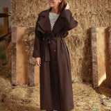 EDELINE LONG BROWN TRENCHCOAT