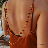 MELOSA TERRACOTTA SATIN PEARL TOP PRE-ORDER