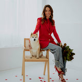 CUPID RED SLEEVELESS BLAZER