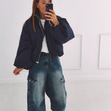 ANOUCK DARK BLUE ZIP JACKET