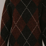 ANOUCK GREY/BROWN ARGYLE DRESS