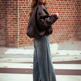 ASHBY BROWN SHINY LEATHER JACKET