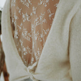 FRANCESCA ECRU LACE KNIT SWEATER