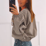 JENNIFER BEIGE/RED CHECKERED JACKET