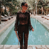 GUADALUPE BROWN CROCHET PANTS