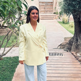 CROSSOVER BUTTER YELLOW BLAZER