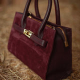 MYRA BURGUNDY SUEDE BAG