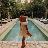 EL KSIBA ECRU DRESS