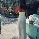 AMAIA LIGHT YELLOW BANDEAU DRESS