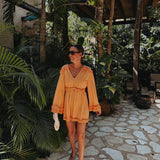 COCOTERO ORANGE LINEN PLAYSUIT