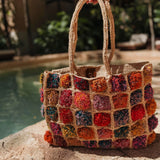 COLOR SPLASH RAFFIA BAG