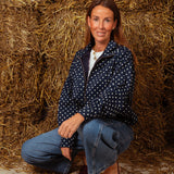 SUSIE DARK BLUE POLKADOTS ZIP JACKET