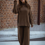 SIMPLY COSY BROWN COMFY TWO-PIECE SET