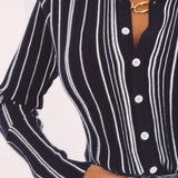 LIORA DARK BLUE STRIPED BUTTON PULL