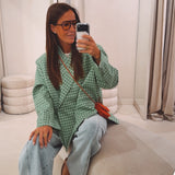 CHARLOTTE GREEN CHECKERED BLAZER