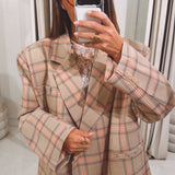 CHARLOTTE BEIGE/PINK CHECKERED BLAZER