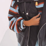 TINA BROWN LEATHER SLEEVELESS JACKET