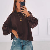 DELMA BROWN OPEN BACK SWEATER