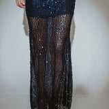 GLITTER BOMB DARK BLUE SEQUIN SKIRT
