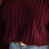 ELARA BURGUNDY KNIT SWEATER