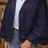 HELLO SEPTEMBER DARK BLUE ZIP JACKET