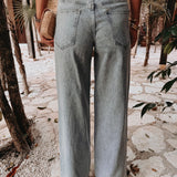 BLUE DENIM STUDS WIDE LEG JEANS 9189-4