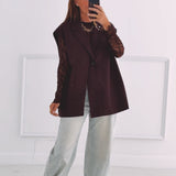RACHEL BURGUNDY SLEEVELESS BLAZER