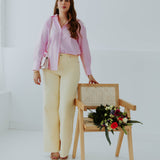 LIGHT YELLOW WIDE LEG JEANS 9139-8