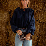 GWENDOLYN DARK BLUE BLOUSE