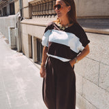 ROWENA BROWN STRIPED T-SHIRT