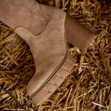 JACE BEIGE SUEDE HEEL BOOTS