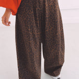 LARISSA BROWN LEOPARD BALLOON PANTS