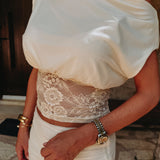 CELAYA ECRU LACE TOP