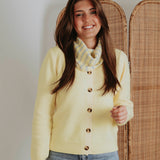 BOWIE YELLOW CARDIGAN WITH STRIPED SCARF