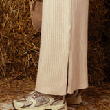 LEONA LONG BEIGE RIBBED DRESS