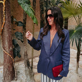ROCIO DARK BLUE LINEN BLAZER