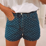 ELINE BLUE POLKADOTS DENIM SHORT