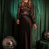 ESSENTIAL BLACK SATIN SKIRT