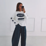 CALIFORNIA HUSTLERS DARK BLUE/WHITE LONGSLEEVE SHIRT
