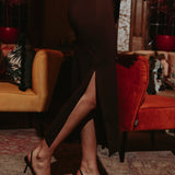 PENCIL SKIRT LONG BROWN