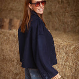 DUSTINE DARK BLUE AUTUMN COAT