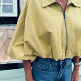 CLAY OLIVE ZIP JACKET BLOUSE