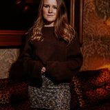 SNOWFALL SHINE BROWN SEQUIN SKIRT